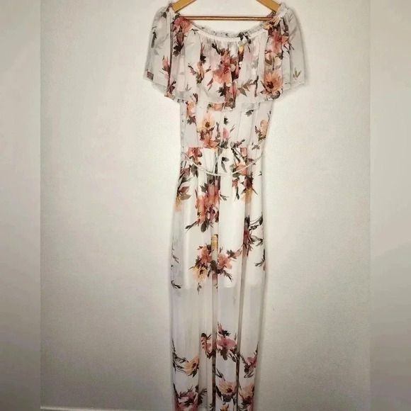 White House Black Market Off-the-Shoulder Floral Maxi Dress size S - Picture 6 of 16